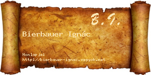 Bierbauer Ignác névjegykártya