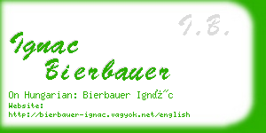 ignac bierbauer business card
